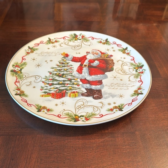 Christmas Holiday 12" Santa Claus Platter Ceramic Easy Life Designed in Italy - Picture 3 of 8